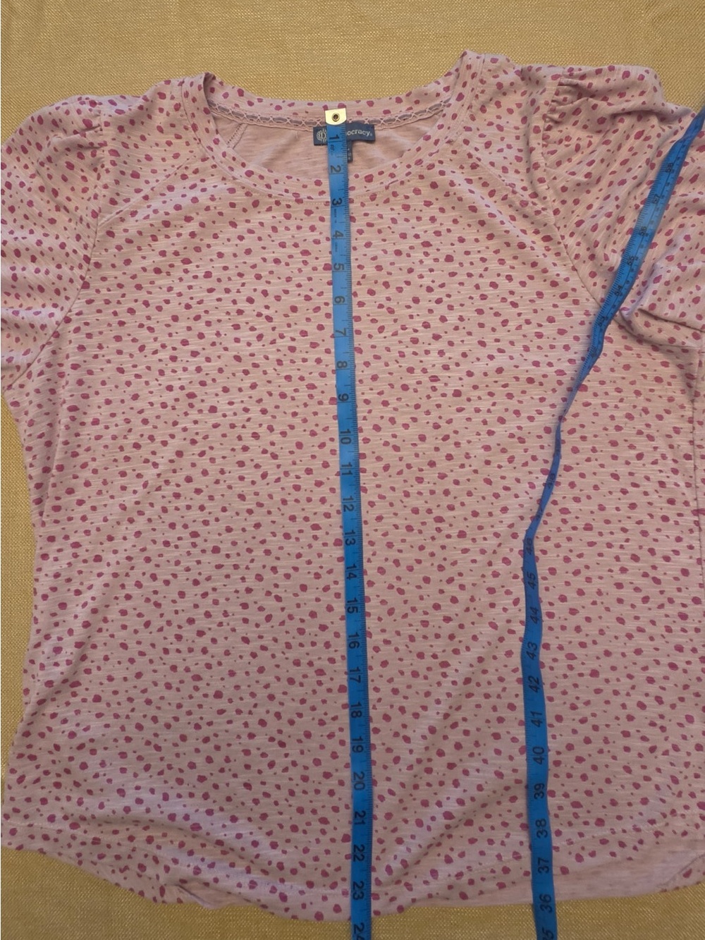 Democracy Pink Short Sleeve Crewneck Tee with Dot Print - Picture 7 of 8